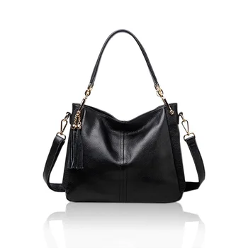 

Stylish New Full-Grain Leather Shoulder Bag Tassel Simple Leather Single-Shoulder Bag for Women
