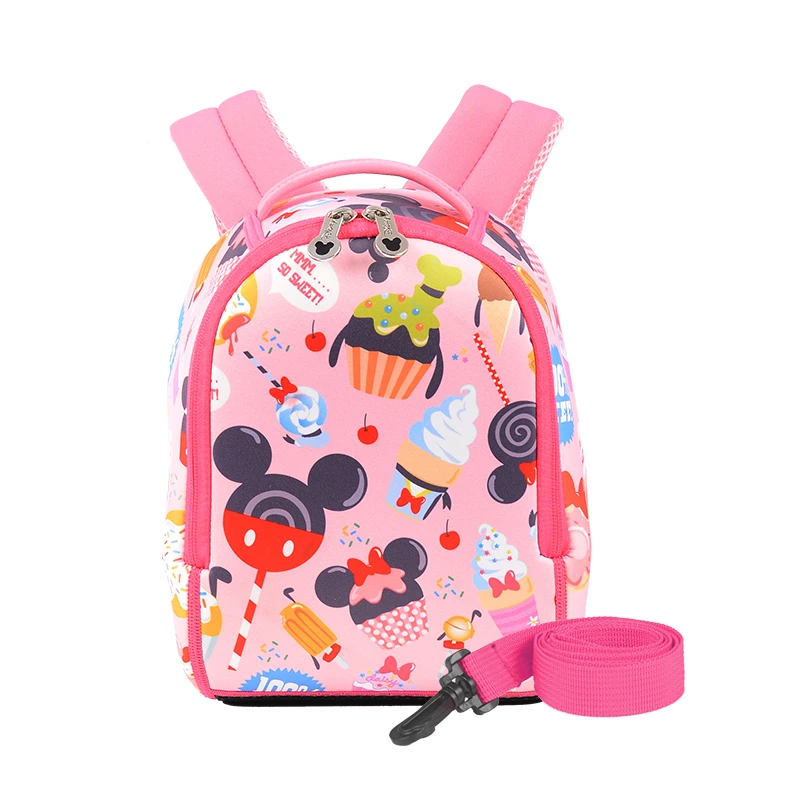 Дисней малыш анти потерянный рюкзак мультфильм Воздухопроницаемый Легковесный рюкзак детский поводок Водонепроницаемый школьный - Цвет: pink