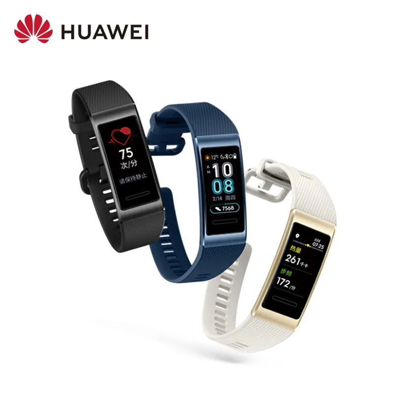 Оригинальный Смарт браслет Huawei Band 3 Pro GPS металлический каркас цветной сенсорный