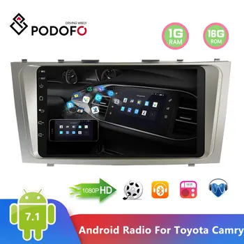 

Podofo 2din Android Car Multimedia Player GPS Navigation WIFI Mirrorlink USB FM Audio Player For Toyota Camry 08 09 10 11