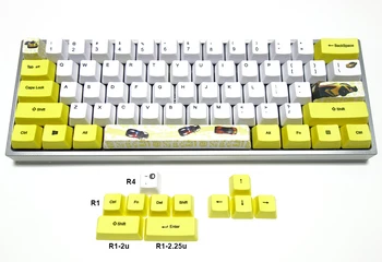 

Racer Theme Thick PBT Dye-subbed Keycaps OEM Profile Fit Cherry MX Switches for GK61 GK64 GH60 XD60 XD64 Mechanical Keyboards
