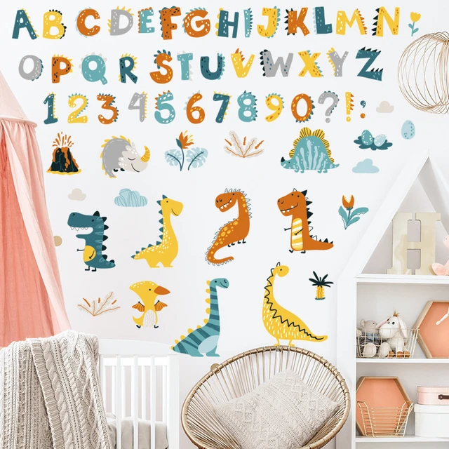Alphabet Wall Decals ABC Letter Wall Stickers Letter Train Theme Room Wall Decals Early Educational Alphabet Wall Stickers for Kids Playroom