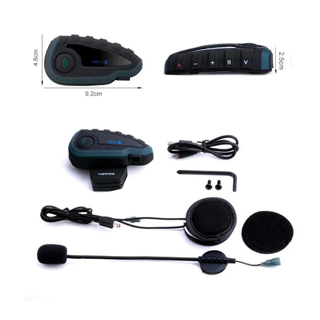 Bluetooth 1200m беспроводная гарнитура для мотоциклетного шлема MP3 микрофон fm-радио