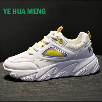 

2020 Spring Summer Shopping Mall Korean Fashion Dad Shoes Women Breathable Flat Hidden Wedge Student Running Leisure Sneakers