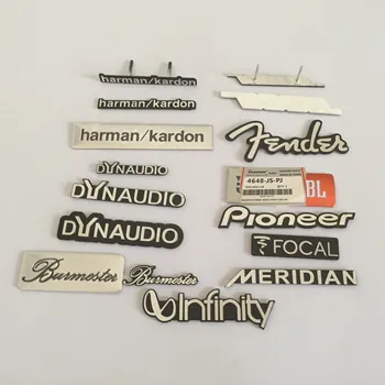 

5pcs harman/kardon MERIDIAN Dynaudio Burmester Fender Focal pioneer Hi-Fi audio Speaker Badge stereo Emblem sticker