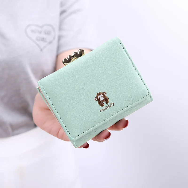 

2018 New Style Women's Wallet Short Japanese And Korean Style Simple Mini Students Small Wallet Purse Wallet Leather Wallet