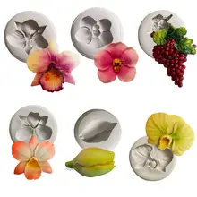 Yueyue Sugarcraft Орхидея цветок виноград силиконовая форма для помадки инструменты для украшения торта глина форма Yueyue Sugarcraft Орхидея цветок виноград силиконовая форма для помадки инструменты для украшения торта глина форма