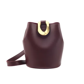 

Retro bucket bag women's new simple fashion shoulder bag high-grade foreign style wild messenger bag female bag Solid Fashion