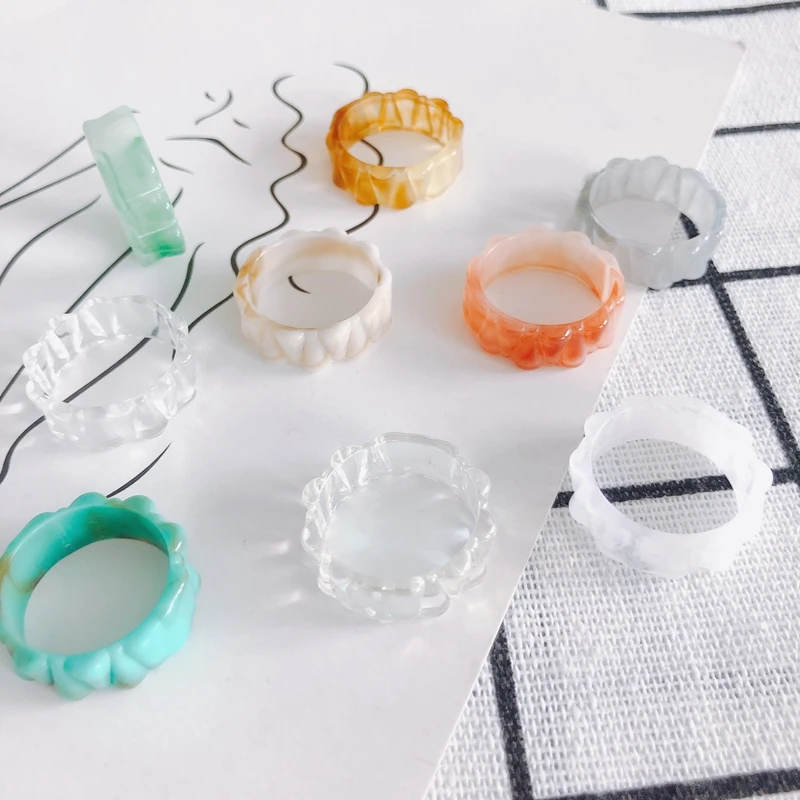 

DIY Jewelry Accessories Wholesale Resin Simple Symphony Ring Round Wave Ring Ring Material Accessories