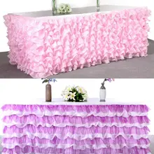 9 футов Многоуровневая пачка прямоугольник десертный стол юбка покрытие украшения для свадьбы ребенка душ День Рождения Вечеринка скатерть