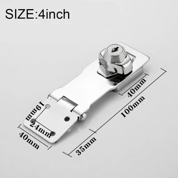 

2.5/3/4 Inch Locking Hasp And Staple With Keys Padlock Cupboard Shed Garage Lock drawers Home Hardware Accessories