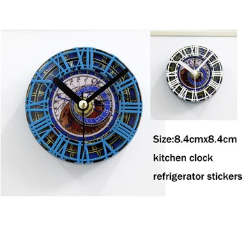 

Prague square roof clock shape stereo refrigerator clock creative refrigerator stickers