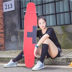 Aesthetic Maple Skateboard Beginners Complete Wear Resistant Longboard Skateboard for Teen Girls Kaykay Fitness Equipment