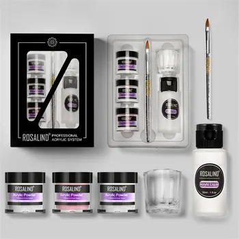 

2020 Hot Acrylic Powder Set Dipping Carve Crystal Powder Poly Nail Gel For Extension Builder Tools Manicure Set Acrylic Nail Kit