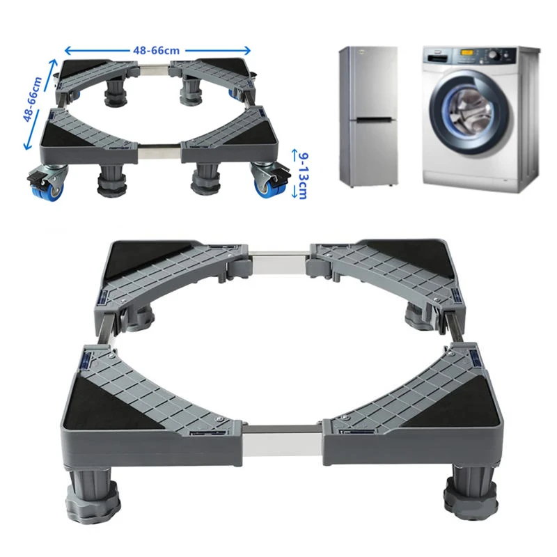 

Universal Mobile Fridge Stand for Washing Machine Holder 4 Strong Feet Mobile Stand with Brake Wheel Refrigerator Floor Trolley