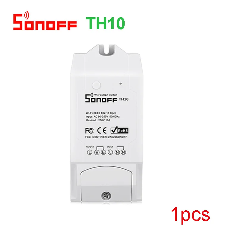 SONOFF TH10 TH10 переключатель и датчик Ds18b20 водонепроницаемый зонд Wi-Fi температура с дистанционным управлением беспроводной монитор для умного дома - Комплект: TH10  1pcs