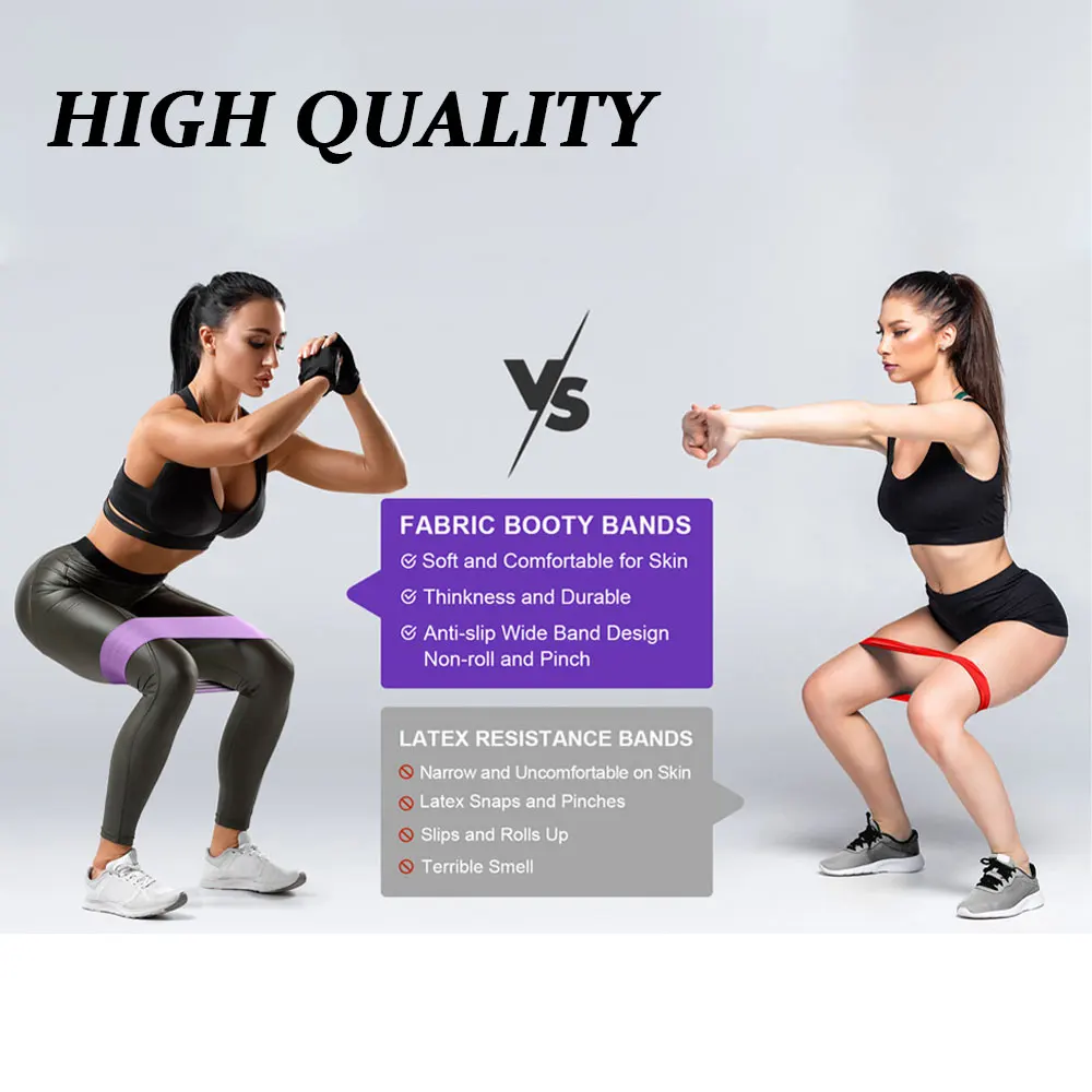 Resistance Bands for Legs and Butt Exercise Bands Set Booty Hip Bands Wide Workout Bands Sports Fitness Anti Slip Elastic