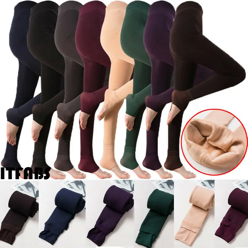 

Women Thermal Thick Leggings Warm Fleece Lined Fur Winter Tight Pencil Pants Hot Sale Woman Trousers Solid Color Ladies Leggings