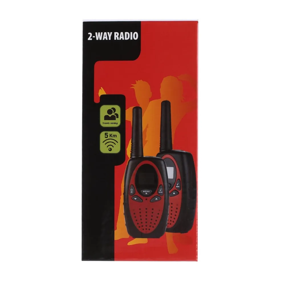 Портативный 2 шт. Walkie Talkie двухстороннее радио беспроводной переговорный с ЖК-экраном дисплей Регулируемый регулятор громкости Зажим для ремня
