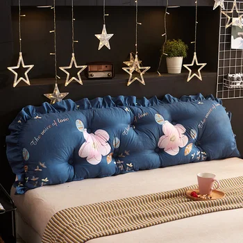 

100 x 12 x 53cm PP Cotton Solid Pillow Removable Bed Lumbar Cushion ins Style Bedside Pillow Home Decoration Headboard Pillow