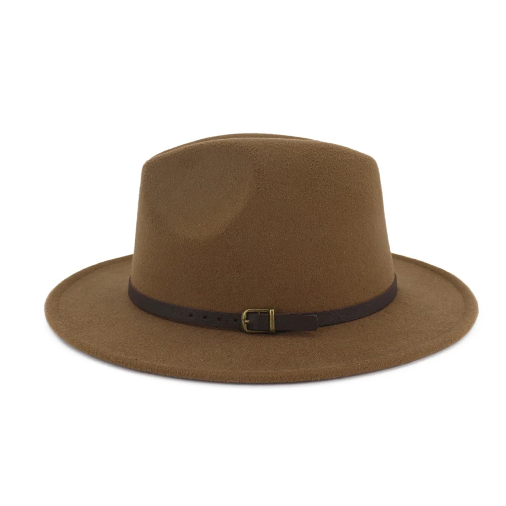 Для мужчин Для женщин шерстяная шляпа Fedora с поясом поп женская шляпа Панама джазовая, шляпа Размеры окружности головы 56-58 см