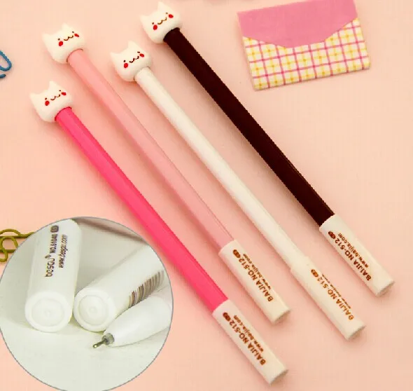 10pcs 0.5mm Cute little kitty Gel pen needle tube pen advertising pen gift pens free shipping 10pcs watercolor brushes watercolor pens watercolor brush pens watercolor brushes refillable pen ink pen for watercolor