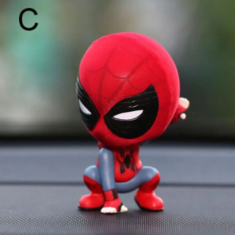 Car Cartoon Spiderman Model Shake Head Toy Resin Ornament Magnet Auto Interior D Toys Hobbies Action Figures