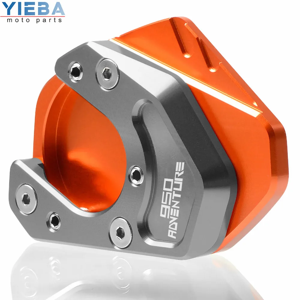 CNC алюминиевый moto rcycle Sidestand Kickstand подставка для ног боковая подставка для увеличения moto ЧАСТИ для KTM 950 Adventure 2004-2006 - Цвет: orange-gray
