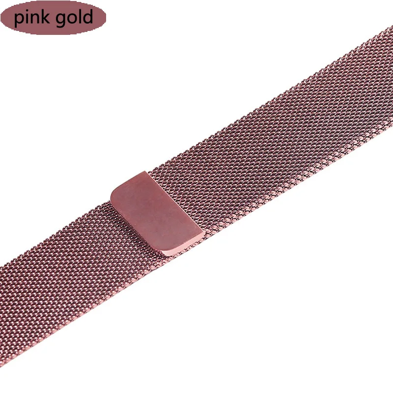 pink gold Миланская петля ремешок для apple watch Группа apple watch 4 5 3 42 мм 44 мм 38 мм 40 мм ремешок для часов iwatch 5 браслет из нержавеющей стали ремень - Цвет ремешка: pink gold