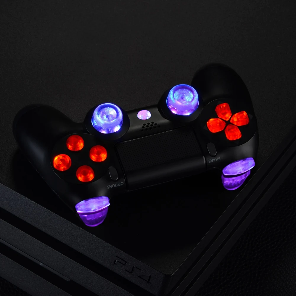 Многоцветная светящаяся D-pad L1 R1 R2 L2 триггер Thumbstick Home Face Buttons DTFS(DTF 2,0) светодиодный комплект для контроллера PS4 CUH-ZCT2