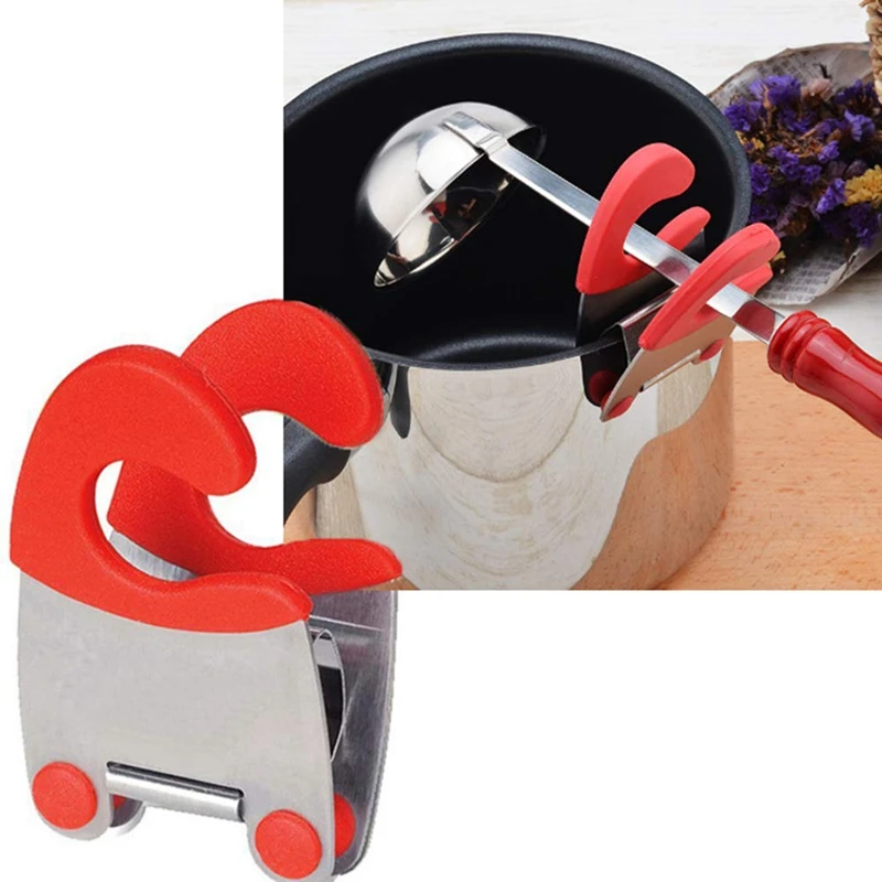 Pot Clips Stainless Steel Tongs Holder For Pot Pan Spoon Holder Spatula Storage Rack Kitchen Cooking Tools