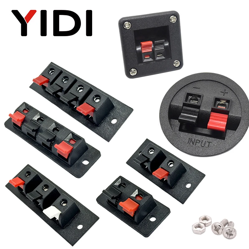 2 uds 6 uds 10 Uds 2 3 4 conector de posiciones Terminal Push en Jack carga de 4 polos de altavoz de Audio enchufe de terminales hembra Clip