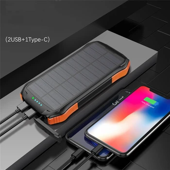 

Portable Qi Wireless Charger 16000mAh Solar Power Bank Dual USB Type C Poverbank for iPhone 11 pro X Samsung S9 Xiaomi Powerbank