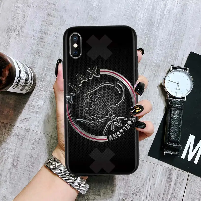 Черный чехол Ajax equipe для iPhone 11 Pro XS MAX XR 7 8 6 6S Plus X 10 Ten 5 5S SE, задняя крышка для телефона