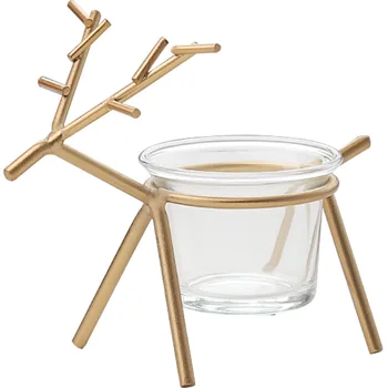 

Reindeer Metal Nordic Candle Holder Glass Creative Modern Candlestick Simple Porte Bougie Home Restaurant Decoration MM60ZT