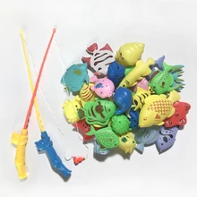 40/52/60 шт. рыболовные игрушки для детей, для мальчиков и девочек, комплект игрушек магнитный Набор играть в воду детские игрушки 3D рыбы Площадь горячий подарок для детей