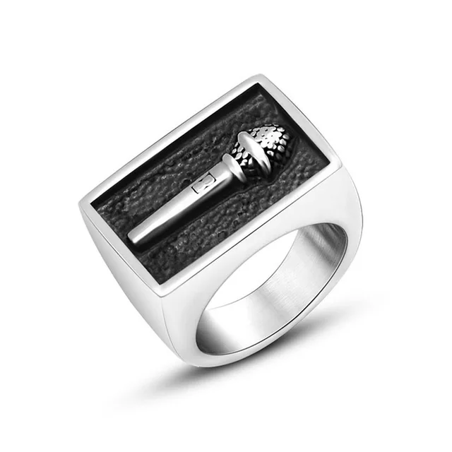 Retro Mens Rings 316L Stainless Steel For Male Boyfriend Biker Jewelry Golden Blue CZ Crystal Stones Skull Eagle Ring 2021 New Custom Color