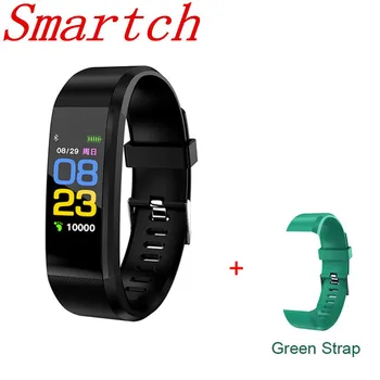 

Smartch 115 Plus Smart Wristband Sport Heart Rate Blood Pressure Track Passometer Smart Bracelet Color Screen Activity WristBand