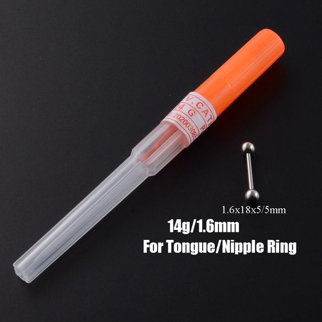 Surgical Steel I.V. Catheter Cannula Sterile Piercing Needles 14G 16G 18G 20G Ear Lip Belly Body Piercing Professional Tool