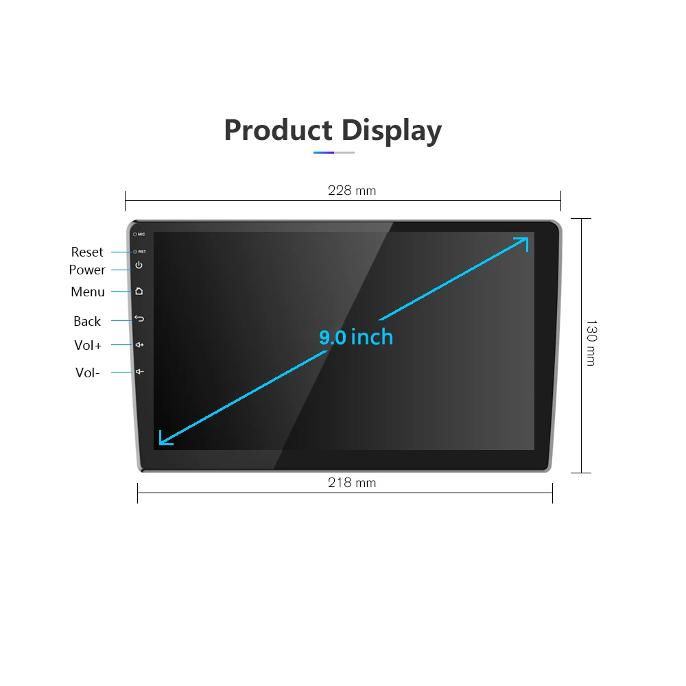 Podofo 2din Auto Radio Android8.1 9