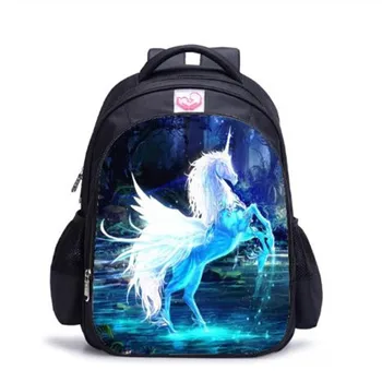 

children's backpack for go back school crazy horse printing children's school bag boy girls Primary school pupils shoulder bag
