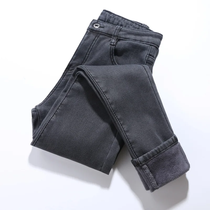 Зимние джинсы женские вельветовые Теплые узкие брюки женские плюс размер плотные джинсовые длинные штаны женские джинсы плюс размер