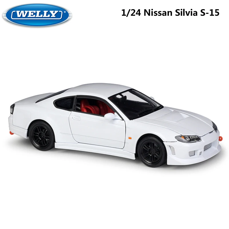 Модель литая автомобиля WELLY 1:24 металлический гоночный автомобиль Nissan Silvia S-15