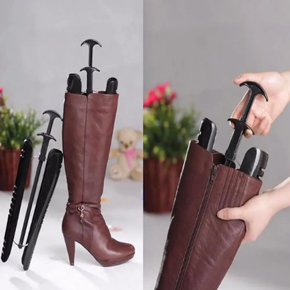 

40*7*7CM Long Boot Shaper Stretcher Boot Stand Holder Rack Support Shoe Organizer Black Plastic Women Shoe Storage Hanger