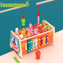 Fosmeteor Juego de hack a mole Montessori para niños, juguete educativo temprano para golpear a mano, música de Piano, hámster