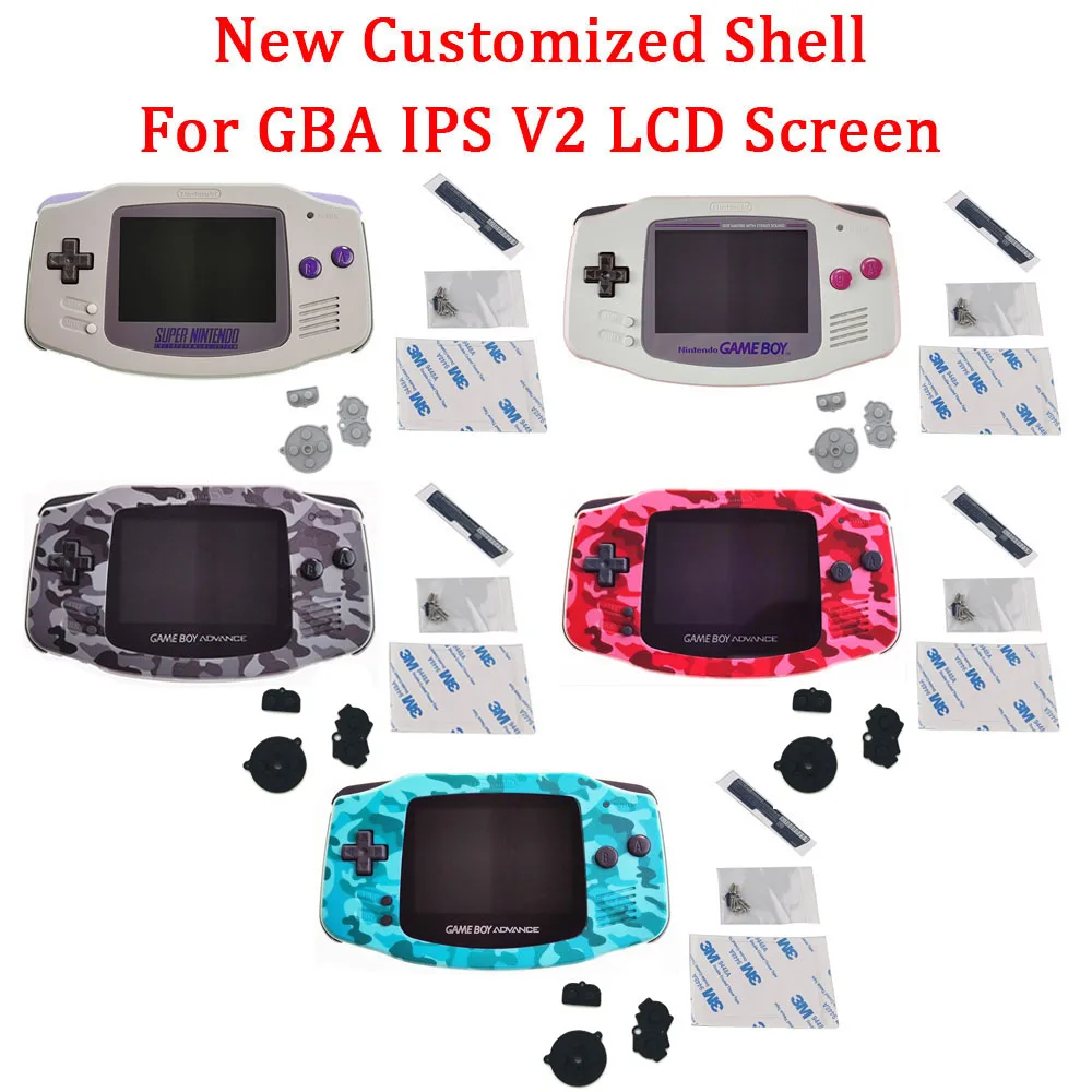 Новый корпус SNES для GBA IPS V2 предварительно вырезанный оригинальный GAMEBOY ADVANCE со