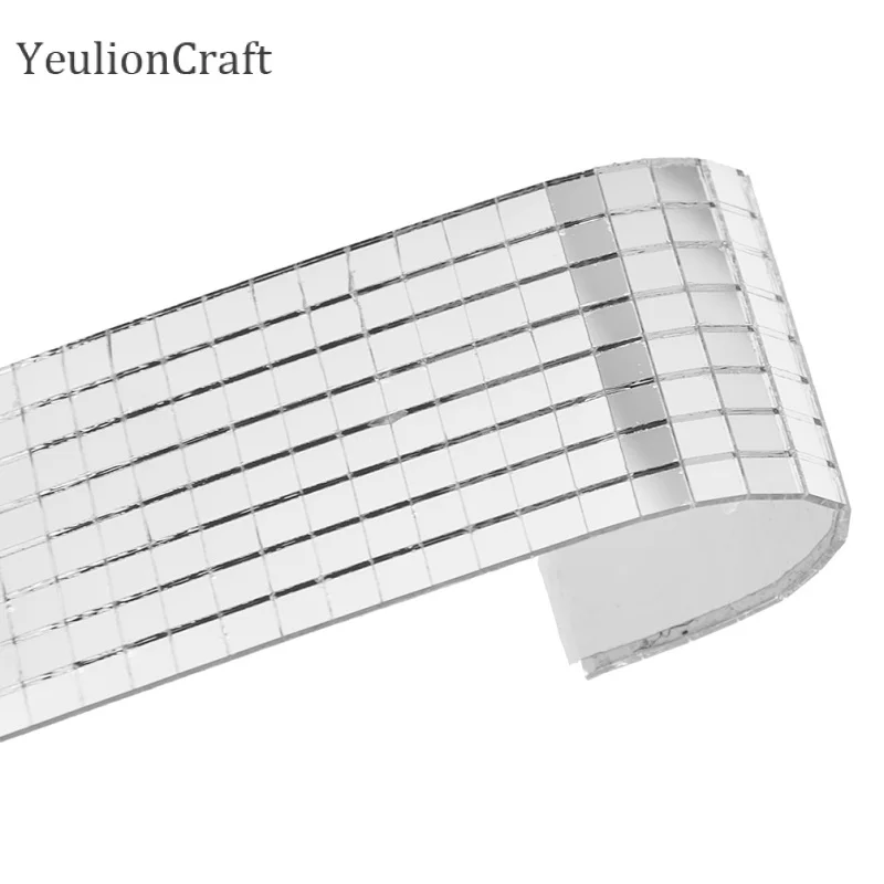 YeulionCraft самоклеящаяся мини площади настоящий Стекло зеркало мозаика Плитки для украшения дома ремесел ручной работы