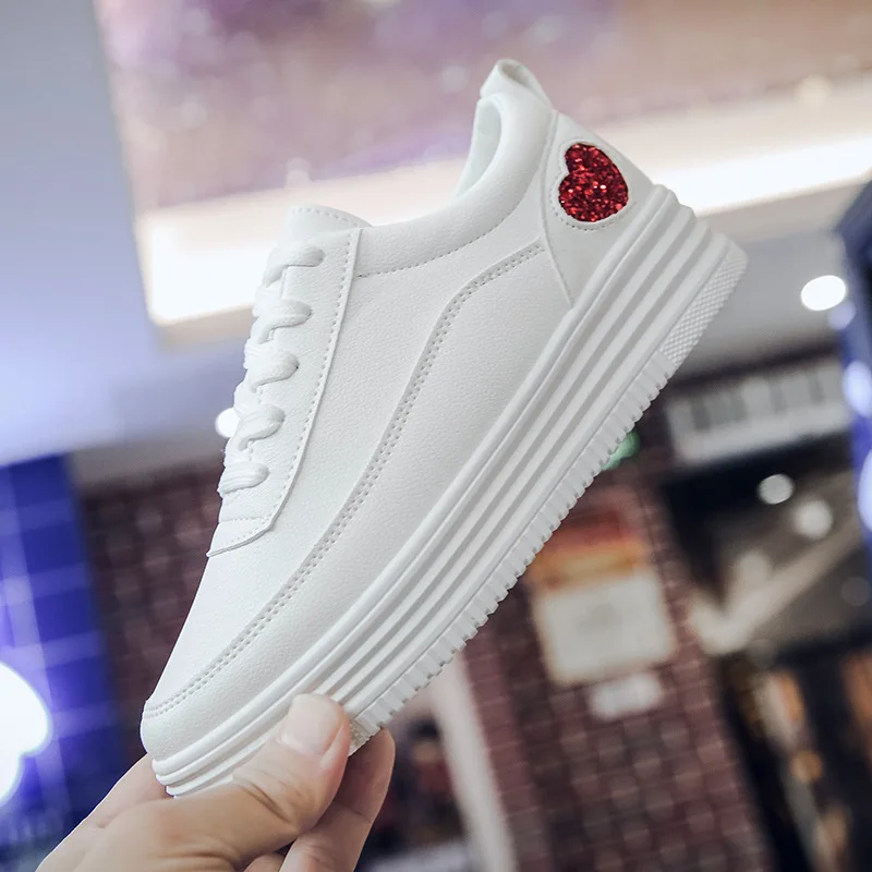 

White Shoes Women's 2018 Autumn New Style Korean-style Harajuku Versatile Thick Bottomed Casual Board Shoes Summer Student Netwo