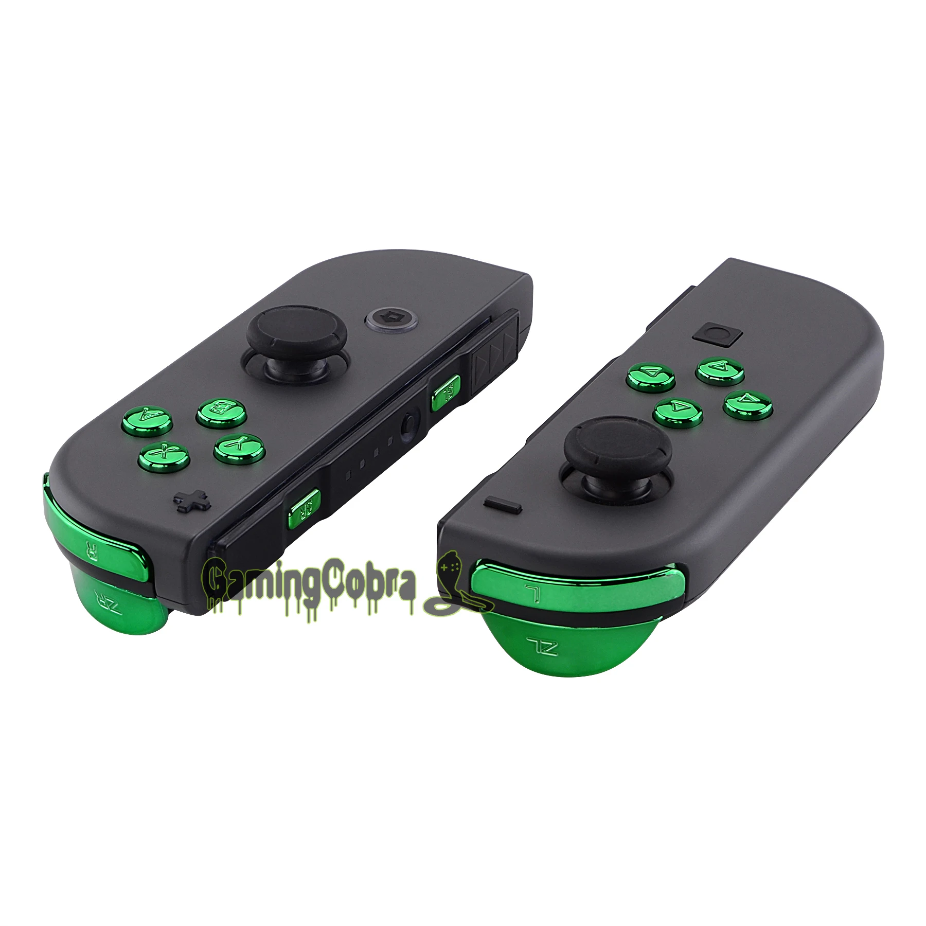 

Chrome Green Replacement ABXY Direction Keys SR SL L R ZR ZL Trigger Full Set Buttons w/ Tools for Nintendo Switch Joy-Con