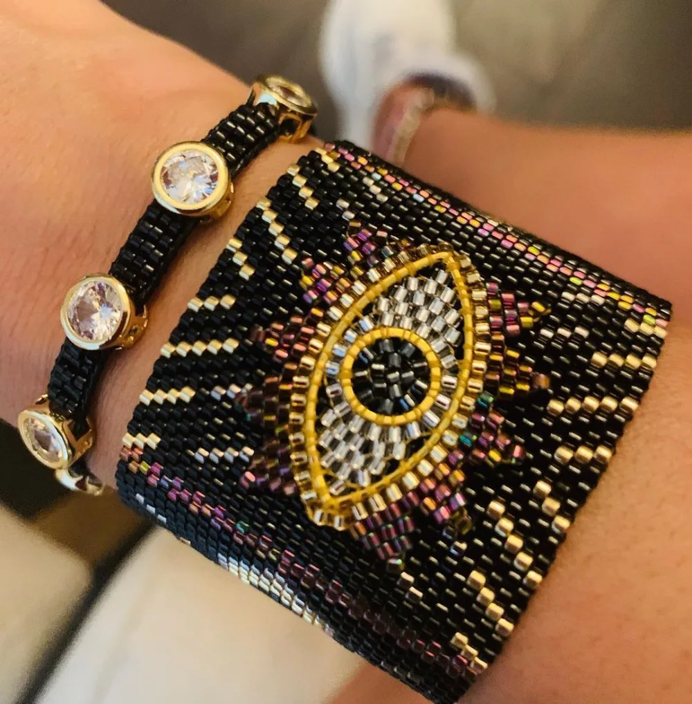 Мужские браслеты SHINUSBOHO MIYUKI Evil Eye женские Украшения ювелирные изделия Браслеты Mujer
